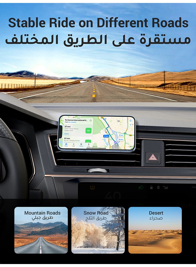 يو جرين حامل هاتف مغناطيسي للسيارة لفتحة تهوية السيارة، حامل هاتف مغناطيسي للسيارة لهواتف سلسلة آيفون 17/16/15 مقاس 4.7-7.2 بوصة، سامسونج جالاكسي S25 S24، Xiaomi، HONOR، إلخ - Image 3